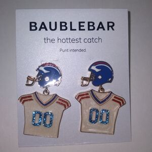 BaubleBar Blue and Gold Football Earrings